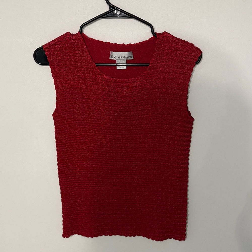 Dressbarn Vibrant Red Textured Top